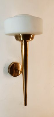 Space Age Wall Light in Brass and Glass-QLH-1820835