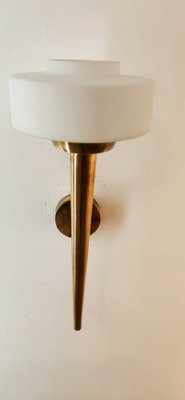 Space Age Wall Light in Brass and Glass-QLH-1820835