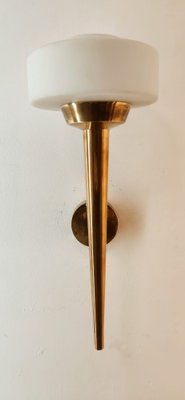 Space Age Wall Light in Brass and Glass-QLH-1820835