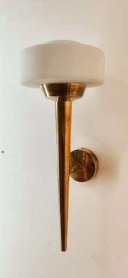 Space Age Wall Light in Brass and Glass-QLH-1820835