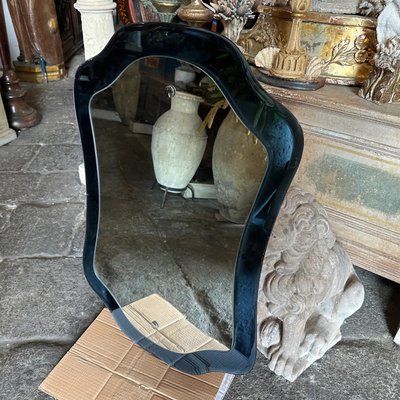 Space Age Well Shaped Blue Mirror from Cristal Arte, 1970s-NMK-2021734