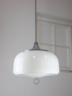 Space Age White Pendant Lamp from Guzzini, 1960s-HGJ-1756926