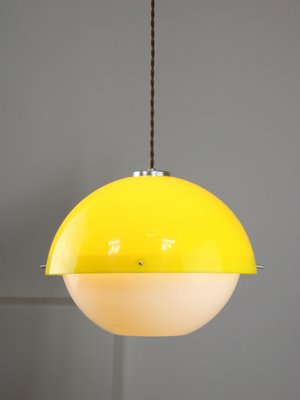 Space Age Yellow Acrylic Glass Pendant Lamp, 1970s-HGJ-1723729