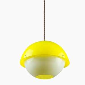 Space Age Yellow Acrylic Glass Pendant Lamp, 1970s-HGJ-1723729