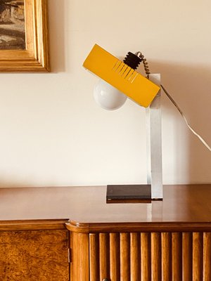 Space Age Yellow Cubic Table Lamp, Italy, 1970s-TXN-1420410