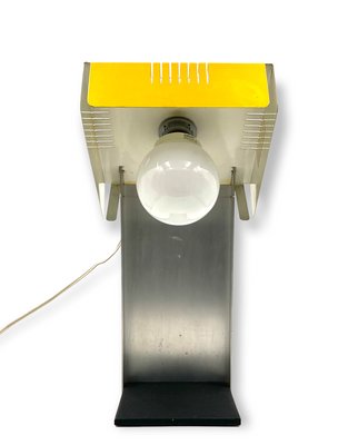 Space Age Yellow Cubic Table Lamp, Italy, 1970s-TXN-1420410