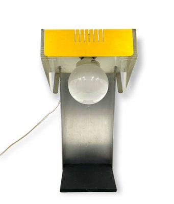 Space Age Yellow Cubic Table Lamp, Italy, 1970s-TXN-1420410