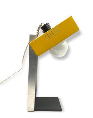 Space Age Yellow Cubic Table Lamp, Italy, 1970s-TXN-1420410