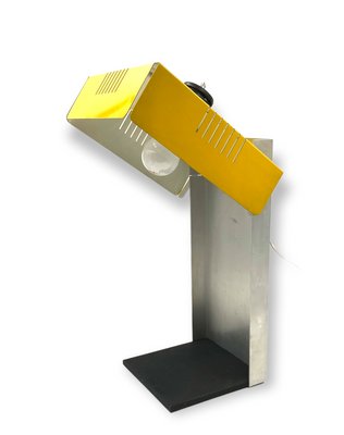 Space Age Yellow Cubic Table Lamp, Italy, 1970s-TXN-1420410