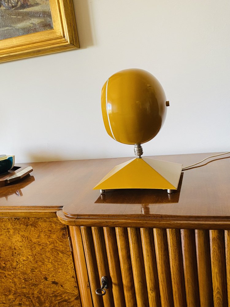 Space Age Yellow Eyeball Table Lamp, Italy, 1970s