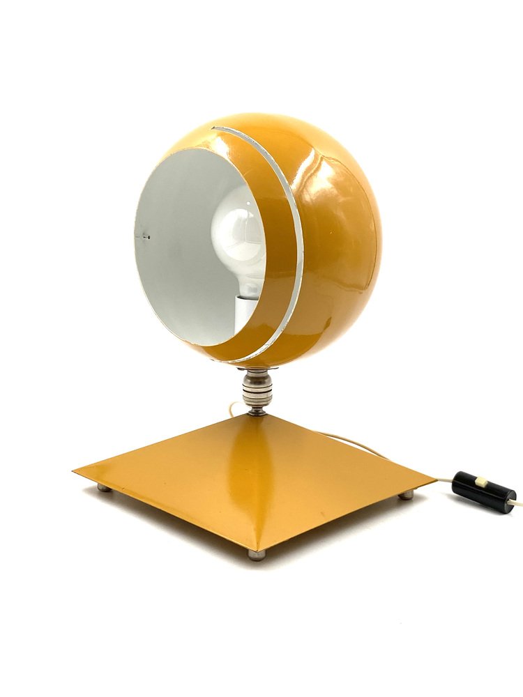 Space Age Yellow Eyeball Table Lamp, Italy, 1970s