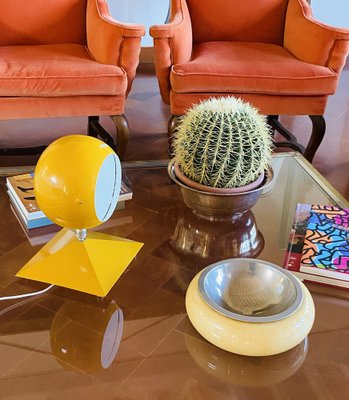 Space Age Yellow Eyeball Table Lamp, Italy, 1970s-TXN-1396486