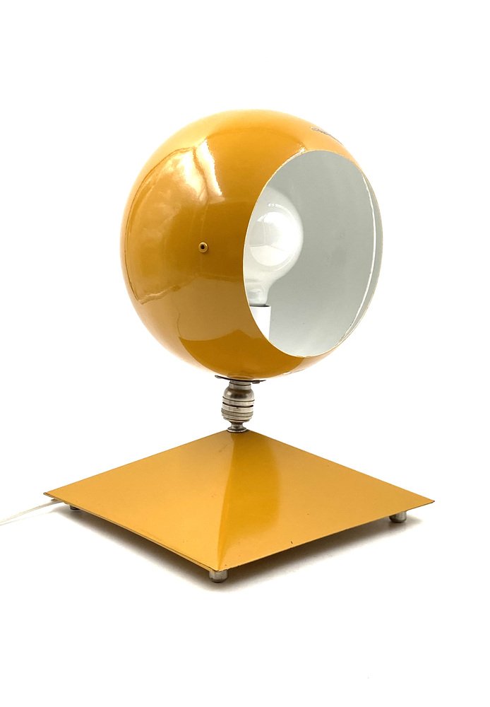 Space Age Yellow Eyeball Table Lamp, Italy, 1970s