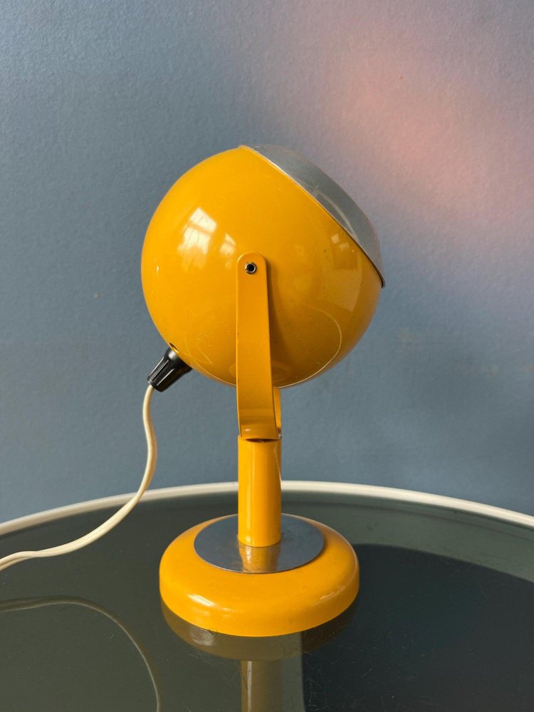 Space Age Yellow Flexible Eyeball Table Lamp