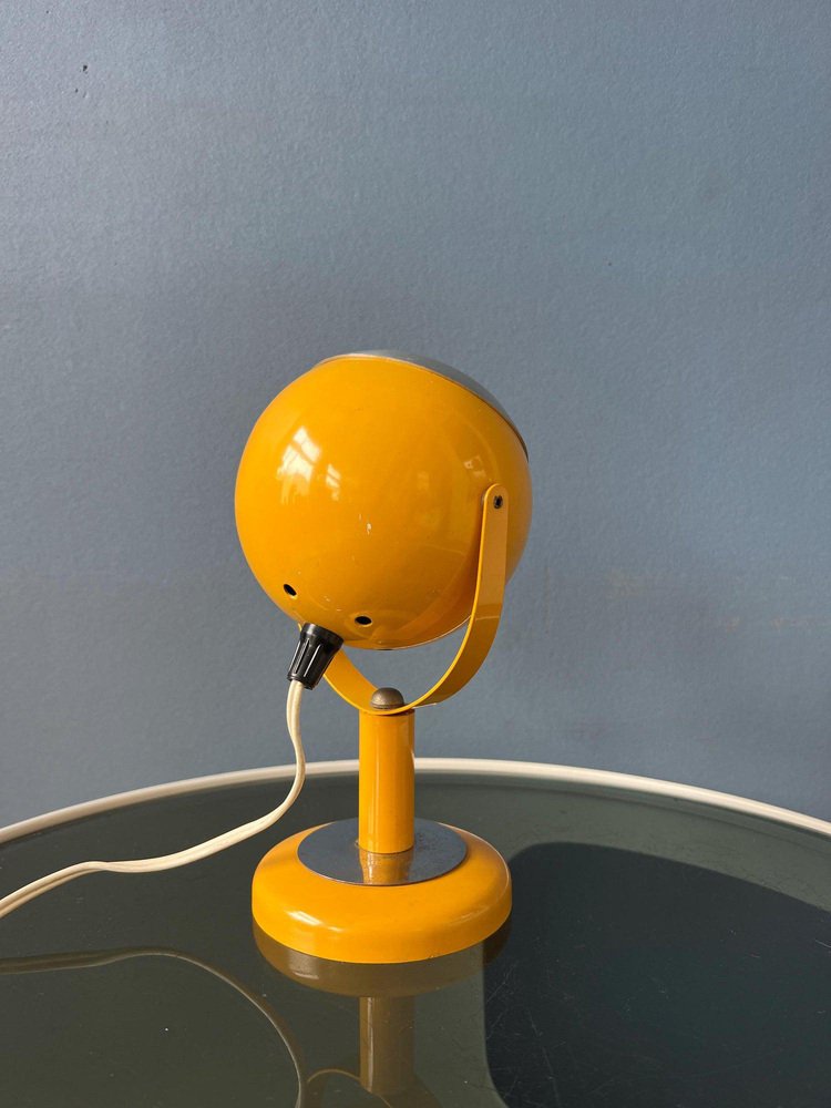 Space Age Yellow Flexible Eyeball Table Lamp