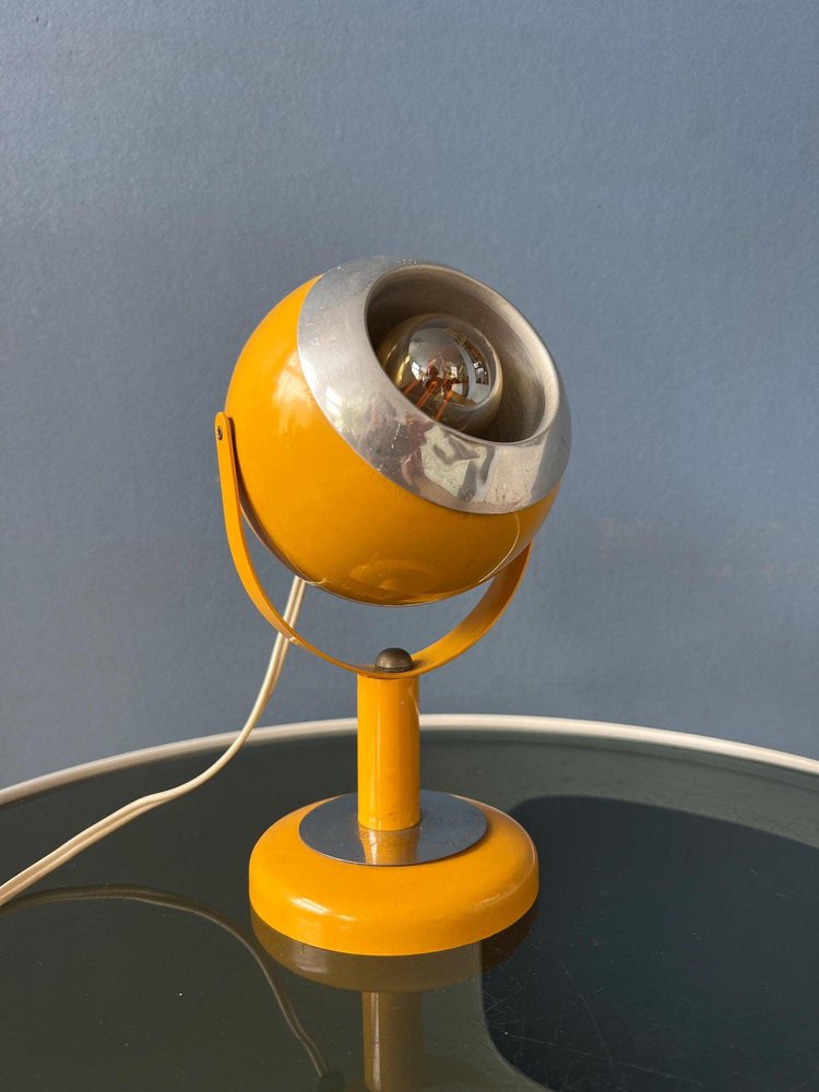 Space Age Yellow Flexible Eyeball Table Lamp