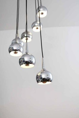 Spage Age Chrome Ball Cascade Ceiling Light by Panton, 1970s-FJP-1720291