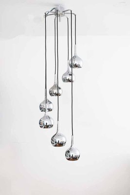 Spage Age Chrome Ball Cascade Ceiling Light by Panton, 1970s-FJP-1720291