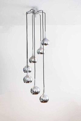 Spage Age Chrome Ball Cascade Ceiling Light by Panton, 1970s-FJP-1720291