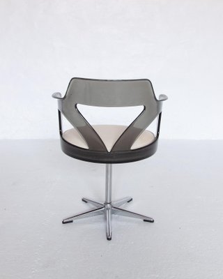 Spage Age Smoked Plexi Glass Swivel Desk Chair, 1960s-KL-1367354