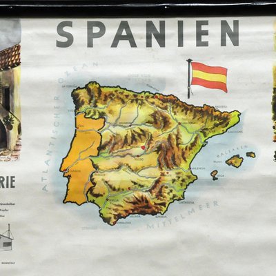 Spain Landscape Culture Souvenir Rollable Map Poster Wall Chart-KJP-1149535