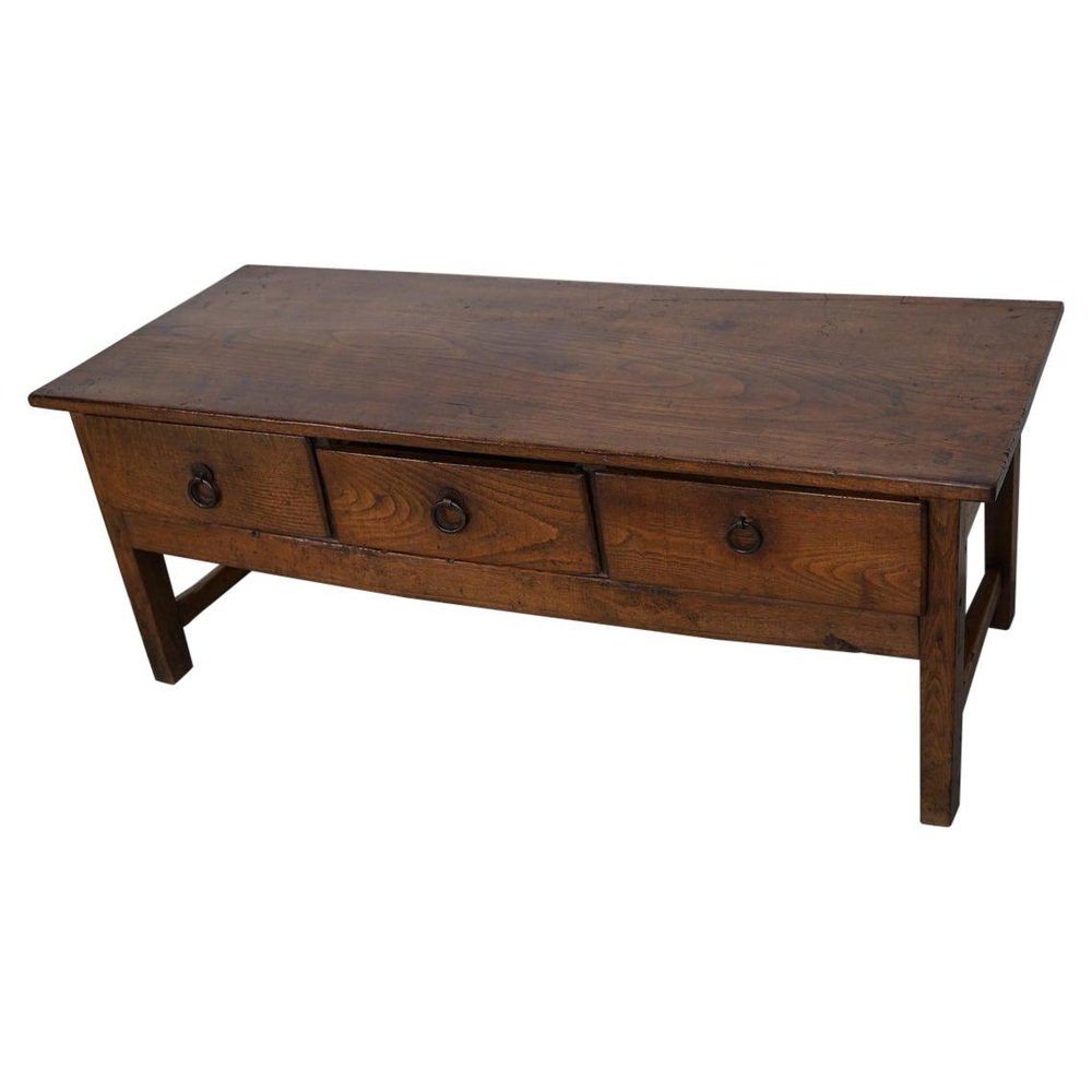 Spanish 18th Century Farmhouse Coffee Table in Chestnut