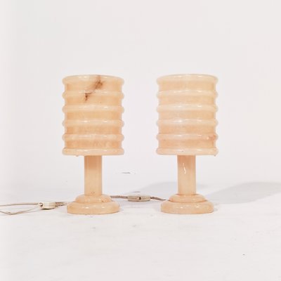 Spanish Alabaster Table Lamps, 1960s, Set of 2-YBI-2022826