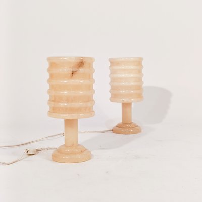 Spanish Alabaster Table Lamps, 1960s, Set of 2-YBI-2022826