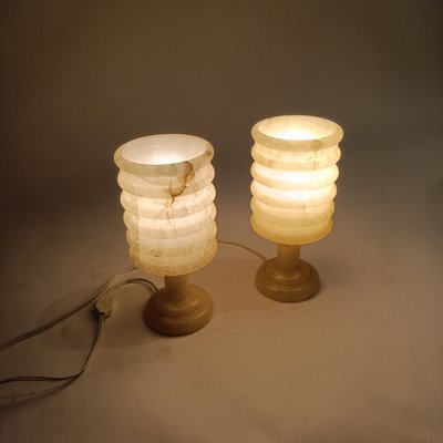 Spanish Alabaster Table Lamps, 1960s, Set of 2-YBI-2022826