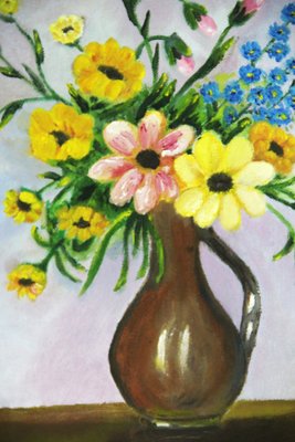 Spanish Artist, Floral Still Life, 20th Century, Oil on Canvas-ZYI-1332054