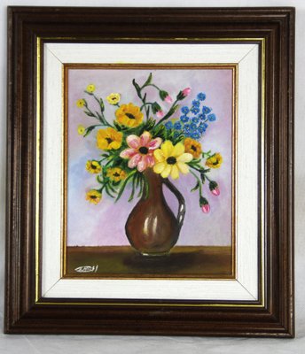 Spanish Artist, Floral Still Life, 20th Century, Oil on Canvas-ZYI-1332054