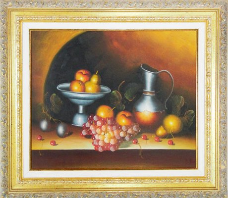 Spanish Artist, Still Life with Fruit, Late 20th Century, Oil on Canvas-ZYI-1352918