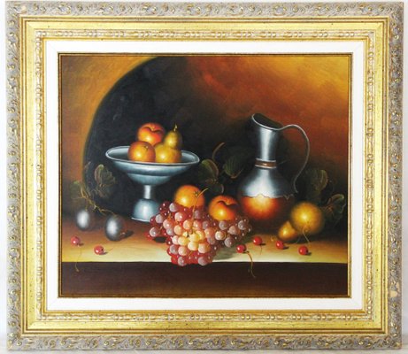 Spanish Artist, Still Life with Fruit, Late 20th Century, Oil on Canvas-ZYI-1352918