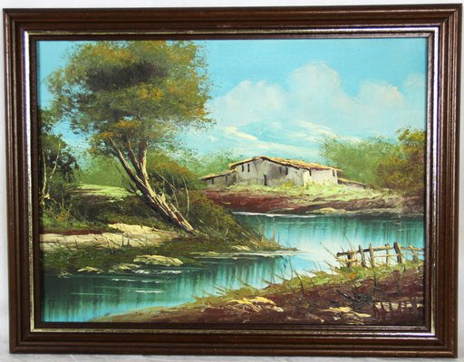 Spanish Artist, Typical Spanish Landscape, 20th Century, Oil on Canvas, Framed-ZYI-1332093