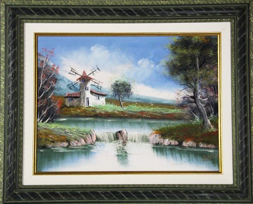 Spanish Artist, Windmill, 1990s, Oil on Canvas-ZYI-1340620