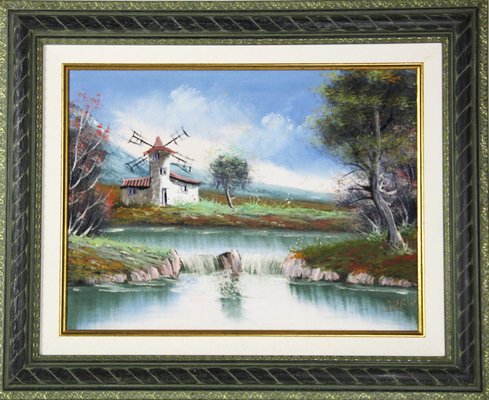 Spanish Artist, Windmill, 1990s, Oil on Canvas-ZYI-1340620