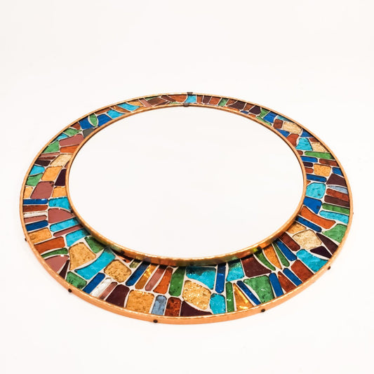 Spanish Artistic Mirror with Glass Mosaic, 1960s