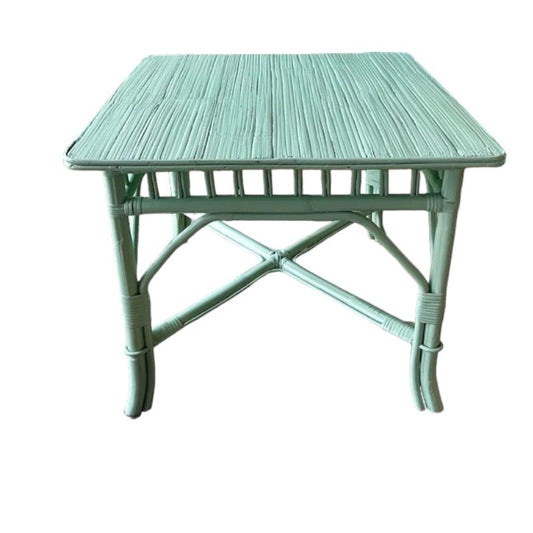 Spanish Bamboo Auxiliar Table Painted in Green