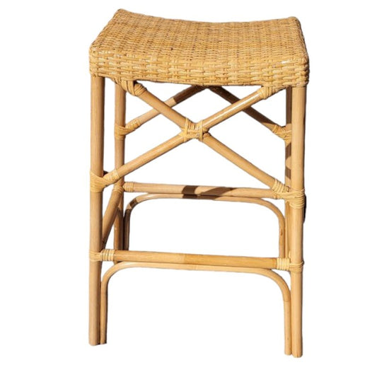 Spanish Bambu and Ratan Stool, Set of 2