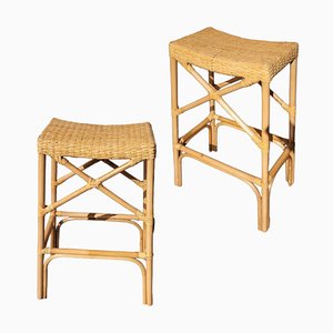 Spanish Bambu and Ratan Stool, Set of 2-TCS-1816424