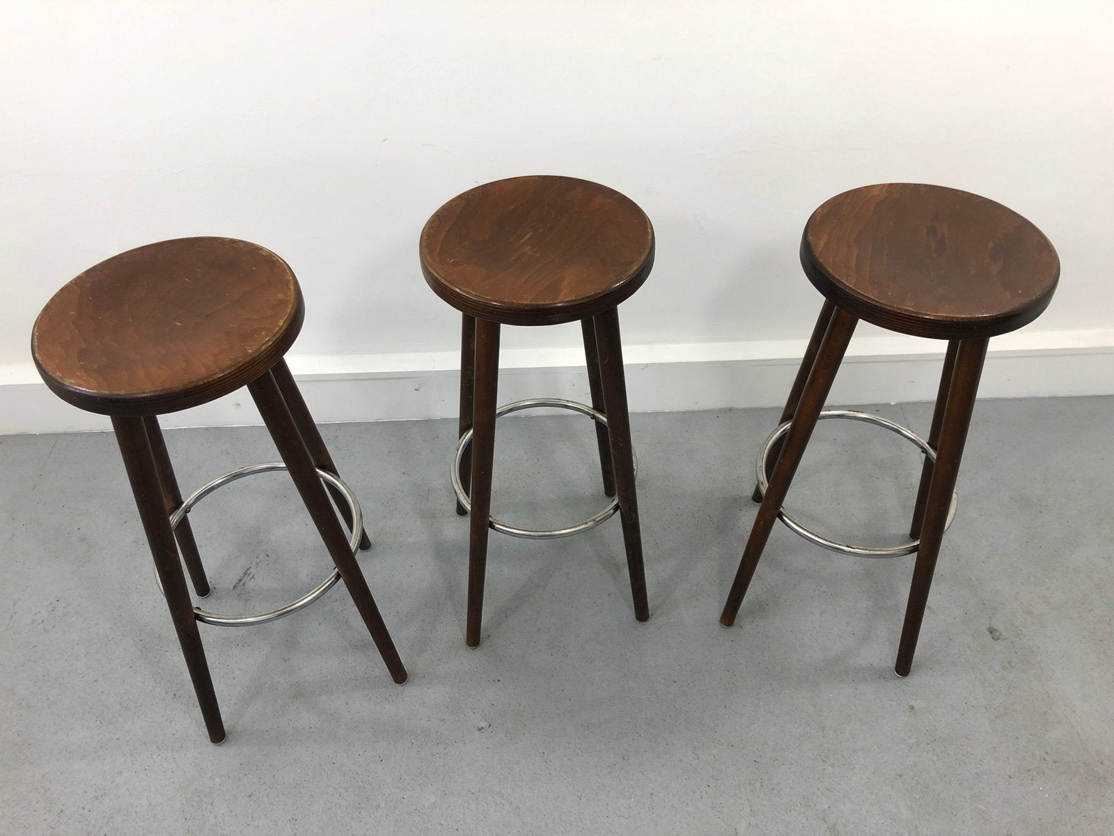 Spanish Bar Stools, 1960s, Set of 3