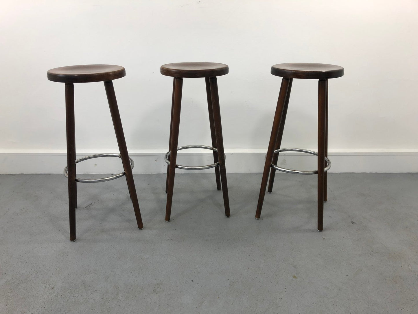 Spanish Bar Stools, 1960s, Set of 3