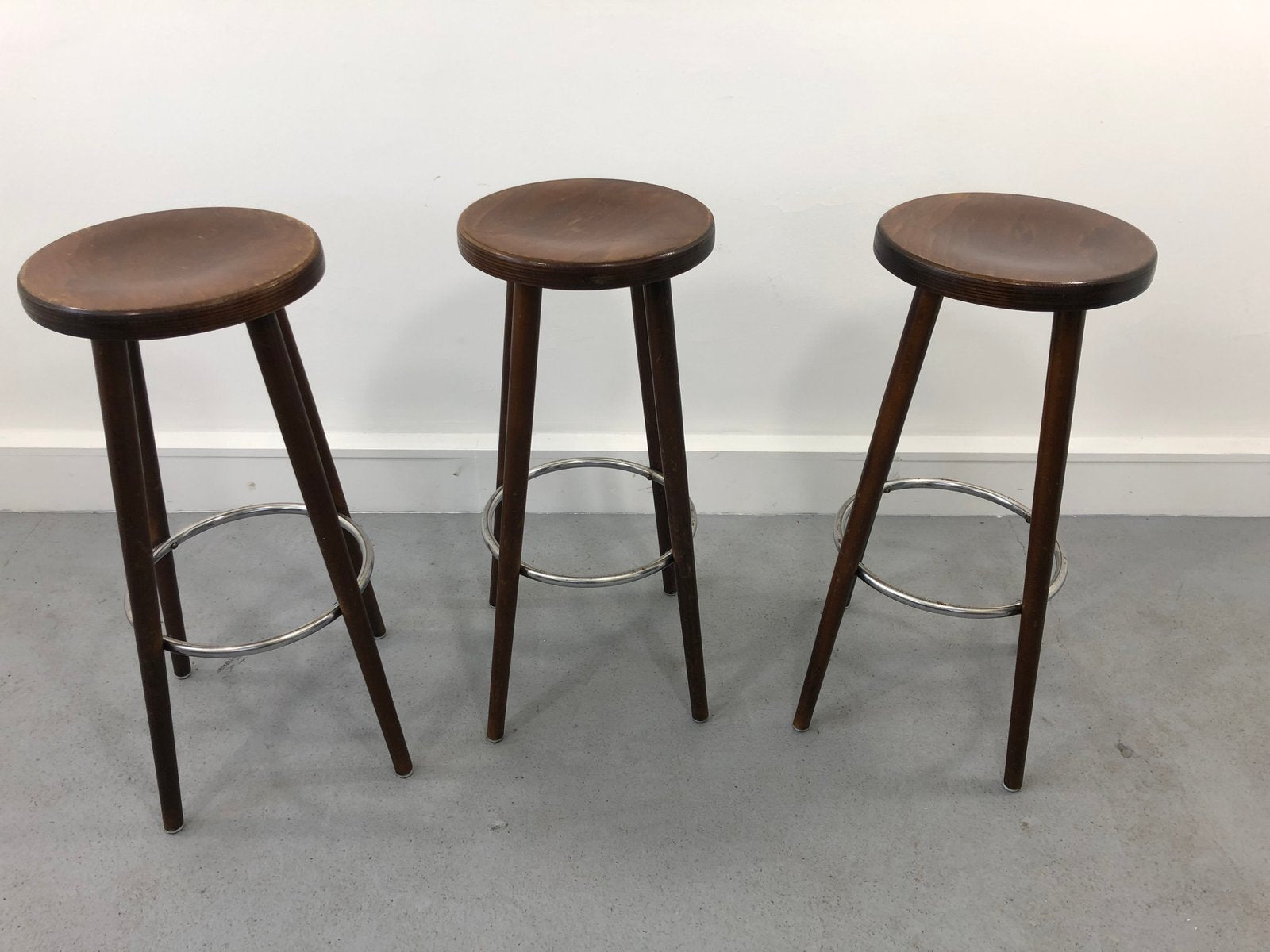 Spanish Bar Stools, 1960s, Set of 3