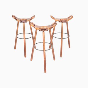 Spanish Bar Stools, 1960s, Set of 3-FK-594247