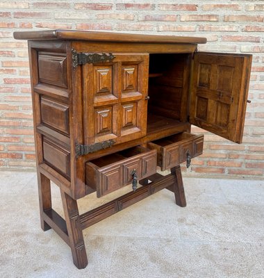 Spanish Baroque Chest of Drawers in Carved Walnut, 1940s-NOU-1299696