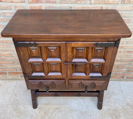 Spanish Baroque Chest of Drawers in Carved Walnut, 1940s-NOU-1299696