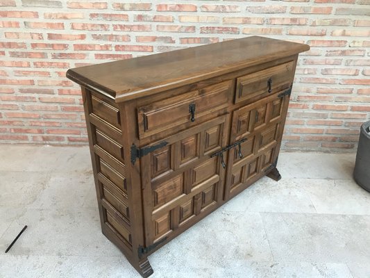 Spanish Baroque Style Carved Walnut Credenza-NOU-592322