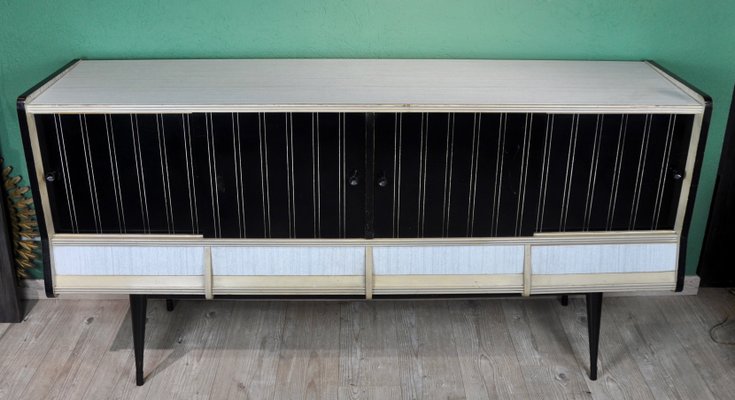 Spanish Black & White Sideboard, 1960s-ROJ-604204