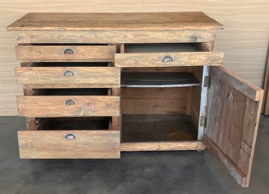 Spanish Bleached Pine Cabinet with Drawers and Door, 1840-60, 1860-PSK-2017162