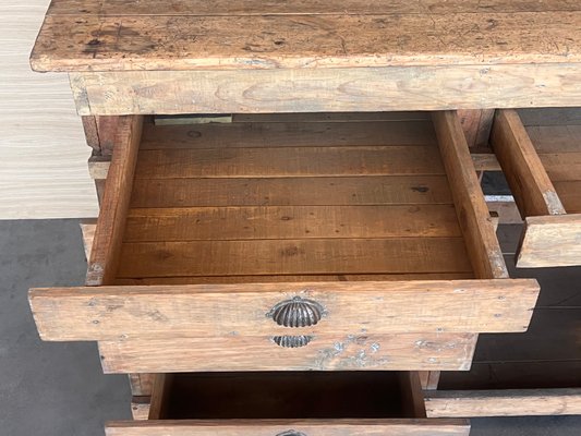 Spanish Bleached Pine Cabinet with Drawers and Door, 1860s-PSK-2019792